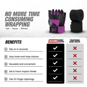 Gants de boxe rembourrés en gel, entièrement professionnels, pour entraînement, sparring, tournoi, combat, gants intérieurs en gel personnalisés OEM - Product Image 2