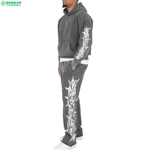 Sudadera con capucha de alta calidad, gruesa, con estampado lavado a la piedra, personalizada para hombre, transpirable, para otoño. - Product Image 1