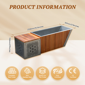<span class=keywords><strong>Bain</strong></span> <span class=keywords><strong>de</strong></span> <span class=keywords><strong>glace</strong></span> extérieur avec refroidisseur intégré, <span class=keywords><strong>armoire</strong></span> en bois <span class=keywords><strong>de</strong></span> cèdre et revêtement en acier inoxydable - Product Image 2