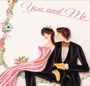 Custom Romantic Couple Theme Quilled <b>Paper</b> Card <b>Handmade</b> Quilling 3D Greeting Card Wholesale Wedding Valentine's Day - Product Image 3