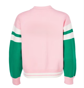 OEM ODM Custom Women's Sorority Casual <b>Cardigan</b> Sweater Embroidery Front Button Spring Autumn Manufacturer's Exclusive Design - Product Image 2