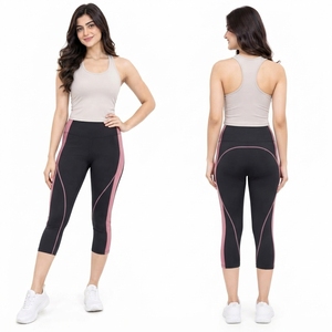 Women <b>Capri</b> <b>Legging</b> Designed With Smooth Polyester Material Moisture Wicking Performance Flexible Fit Comfortable Waistband - Product Image 6