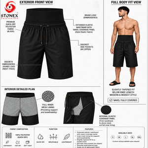 Shorts de sport pour homme avec logo personnalisé, taille haute, ceinture élastique, shorts de course et d'entraînement, séchage rapide, polyester, shorts athlétiques - Product Image 1