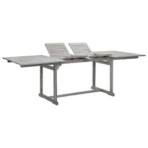 Grande table de jardin extensible en bois d'acacia massif gris, tables d'extérieur - Product Image 1