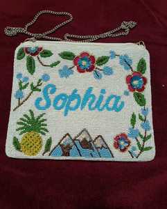 Pochette perlée faite à la main, sac à main de créateur abordable pour femme, idéal pour les mariages, soirées et festivals - Product Image 3