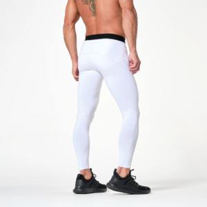 Leggings de compression pour hommes sur mesure, haute élasticité, antibactériens, respirants, séchage rapide, taille élastique, pour le basketball et la course à pied - Product Image 2