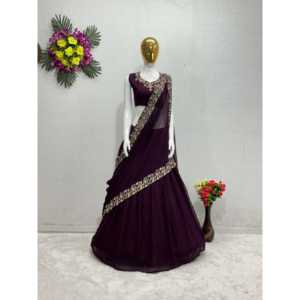 Ensemble de soirée fantaisie Lehenga Choli et Dupatta pour femmes - Product Image 6