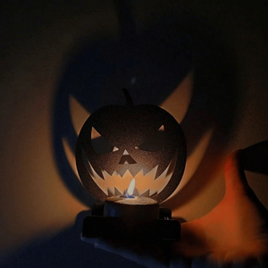 CIFbuy Portacandele Classico Nero Gotico a Forma di Zucca di Halloween, Centrotavola Spettrale per Casa Stregata, Decorazione per la Casa - Product Image 5