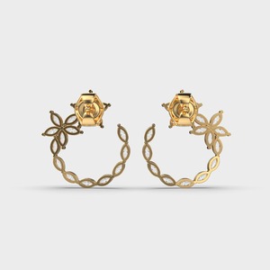 Pendientes de Diamantes con Corte Marquesa en Forma de Flor, Joyería de Lujo para Bodas de Mujer - Product Image 4