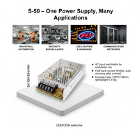 S-50-12 50W 5V 10A Anahtarlamalı Güç Kaynağı AC-DC Dönüştürücü 85-264VAC Giriş 2 Yıl Garanti CE