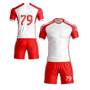 Vêtements de football personnalisés en sublimation, ensemble maillot et short, respirant, séchage rapide, anti-UV, équipement de football - Product Image 1