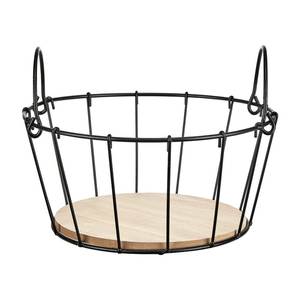 Cesta de Almacenamiento de Alambre con Forma Geométrica y Asa de Madera, Multiusos, para Organización y Ordenación - Product Image 2