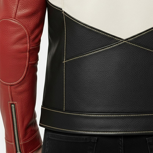 Blouson d'hiver en cuir noir pour homme, coupe ajustée, style motard, vente en gros - Product Image 6