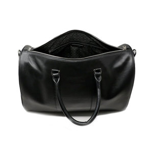 Genuine <b>Leather</b> Duffle <b>Bag</b> Solid Color Zipper Closure Casual Gym Fitness <b>Bag</b> 30-40L Capacity <b>Soft</b> Handle Adjustable Strap - Product Image 3