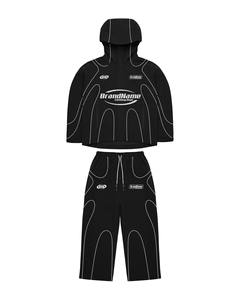 Chándal Unisex con Capucha, Manga Larga, Color Sólido, Deportivo, de Secado Rápido, Poliéster, Ropa de Invierno para Adultos, Corte Regular, Cierre con Cordón - Product Image 3