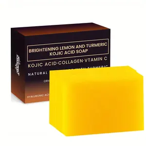 Turmeric Kojic Acid Soap Skin Brightening Lightening Bath Bleaching Body Face Bath lemon handmade soap