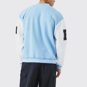 Fabricante de Chaquetas Varsity Personalizadas OEM, Chaqueta Letterman de Alta Calidad al por Mayor, Cuerpo de Mezcla de Lana, Mangas de Cuero PU, Bordada - Product Image 5