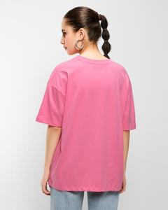 เสื้อยืดผู้หญิงไซส์ใหญ่แบบขายส่ง ทรงหลวมไหล่ตก แฟชั่นอินเทรนด์ ผ้าฝ้าย 100% แขนสั้น โอเวอร์ไซส์ เป็นมิตรกับสิ่งแวดล้อม เสื้อยืดฤดูร้อน รับผลิตแบบ OEM ODM - Product Image 4