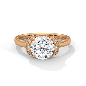แหวนเพชรทองคำ 14K เพชรเพาะเลี้ยงในห้องปฏิบัติการ แหวนทองคำแท้ 18K สำหรับผู้หญิง สไตล์คลาสสิก รับรองโดย IGI แหวนหมั้น แหวนครบรอบ - Product Image 2
