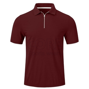 Ensemble polo et short pour homme, couleur bordeaux, tricot uni, séchage rapide, tenue décontractée d'été - Product Image 2