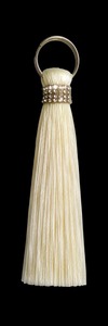 Tassel <b>Fringe</b> Decorative 100% Polyester Cream Color Cone Shape With Metal Ring <b>Top</b> - Product Image 2