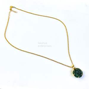 Colgante de Ágata Musgosa AAA con Forma de Flor, Collar de Piedra Preciosa Tallada, Colgante de Ágata Musgosa Natural con Forma de Flor para Mujer, Fabricación de Joyería al por Mayor - Product Image 6