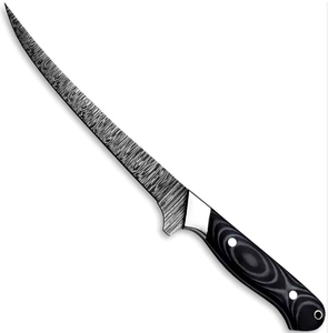 Cuchillos LEGACY BLADES con Logotipo Personalizado, Cuchillo de Filetear Hecho a Mano con Hoja de Acero de Damasco y Mango de Madera Pakka, Apto para Lavavajillas, Herramienta para Preparación de Carne, OEM - Product Image 5