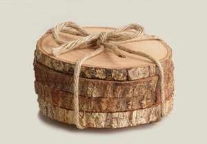 Posavasos Redondos de Madera Hechos a Mano de Lujo, Rebanadas de Corteza Natural de 3 Pulgadas para Uso en el Hogar y la Cocina - Product Image 3
