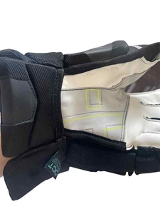 RexFit Sports Professional Unisex <b>Black</b> White Padded <b>Velcro</b> Strap Ice Hockey Glove Protective - Product Image 6