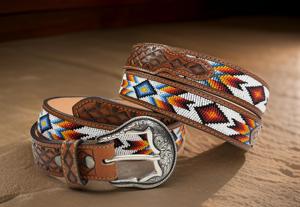 Ceinture Western en Cuir de Vache Argentin Perlé de Qualité Supérieure pour Filles, Motif Floral Gravé à la Main, Unisexe, Prête à l'Expédition, Prix d'Usine - Product Image 4