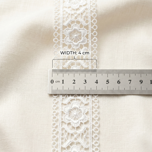 Ribete de encaje de guipur bordado floral vintage de 4 cm para decoración de poliéster, ideal para saris, vestidos, bolsos, regalos y textiles del hogar. - Product Image 3