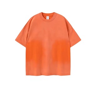 T-shirt Unisexe Coupe Classique Épaisse 400 GSM en Toile Manches Courtes Col Rond Respirant Polyester/Coton Uni Vintage – Vente en Gros - Product Image 4