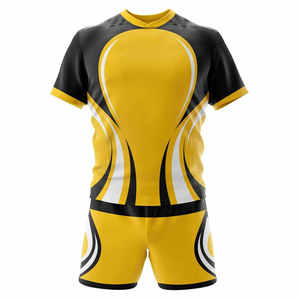 Vêtements de sport professionnels en promotion : uniforme d'entraînement de rugby personnalisable, maillot et short respirants et à séchage rapide - Product Image 2