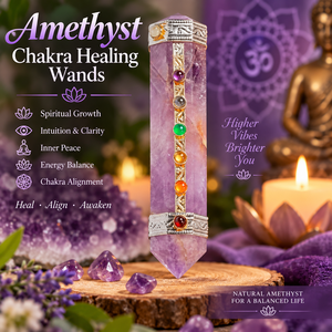 Bâton de guérison en pierres semi-précieuses 2026, améthyste, sept chakras, pour la décoration intérieure - Product Image 1