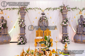 Engagement Wedding Stage Setup & <b>Decoration</b> Durable Diya Fiber Reinforced Plastic for Indian Weddings - Product Image 5