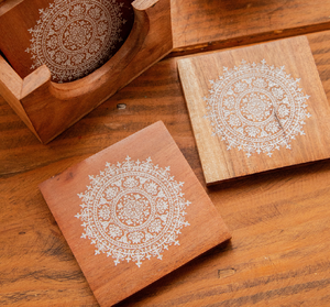 Posavasos de Madera Reutilizables, Posavasos Decorativos de Madera Natural, Accesorio de Cocina, Venta al por Mayor de Fábrica, Posavasos Redondos y Cuadrados - Product Image 1
