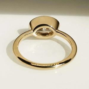 Bague de fiançailles Gemver pour femme en or jaune 14 carats avec diamant de laboratoire, sertissage clos, 2 carats, taille poire, couleur F, clarté VS1, IGI - Product Image 3
