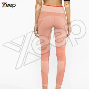Leggings pour femmes de haute qualité avec logo personnalisé, taille élastique, motif uni, matière Spandex/Polyester, respirant et à séchage rapide, prix - Product Image 6