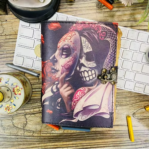 Diario de Cuero con Diseño de Calavera, Impresión Vintage Hecha a Mano, Encuadernado Térmico, Cuaderno de Escritura, Regalo Personalizado Único para Hombres y Mujeres - Product Image 2