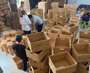 Paniers de rangement en rotin faits à la main de haute qualité, modernes, pour la lessive et la décoration intérieure, fabriqués au Vietnam - Product Image 2