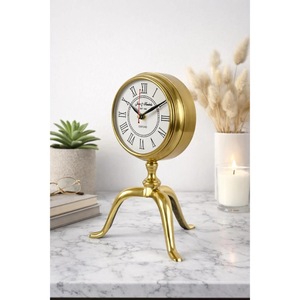 En promotion : Horloge de bureau en laiton, design circulaire traditionnel, mouvement à quartz, fonctionne à piles, affichage à aiguilles, silencieuse, sans tic-tac - Product Image 2