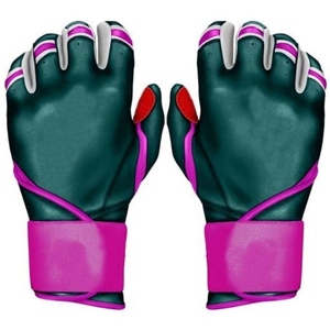 Pink Batting Gloves Unisex Adult Training Padded Knit Fabric <b>Hook</b> And Loop Closure - Product Image 6