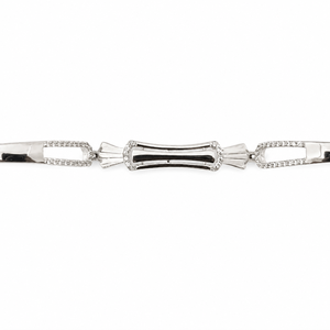 Pulsera de Eslabones con Diamantes Redondos Brillantes para Mujer, Engaste de Bisel, Acabado Pulido, Geométrica, para Fiestas, Bodas, Uso Diario, Regalo, Joyería - Product Image 3