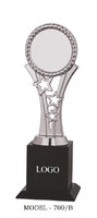 Trophée sportif haut de gamme en verre cristal avec base en métal moulé sous pression, logo personnalisé pour la reconnaissance des employés et les réalisations éducatives