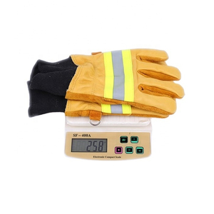 Firefighting <b>Gloves</b> Leather Work <b>Gloves</b> Heat Resistant Anti-Slip 11 <b>oz</b> Protective Safety <b>Gloves</b> Heavy Duty Rescue <b>Gloves</b> - Product Image 2