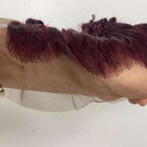 มัดผมแท้สีพิกซี่ลอนเบอร์กันดี - Product Image 3