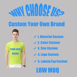 Camiseta de Algodón Personalizada para Hombre de Marca Propia, Manga Corta, Cuello Redondo, Color Sólido, Transpirable, Corte Regular, Ropa Casual - Product Image 5