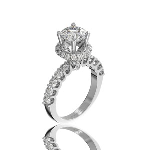 Anillo de compromiso de moissanita radiante de lujo para mujer, 6.3mm, Vietnam Glosbe & Co, joyería al por mayor de alta calidad - Product Image 3
