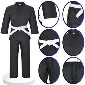 Maktra Cotton Karate Gi Martial Arts Elastic Drawstring Uniform for Kids & Adults Lightweight Student with Free <b>Belt</b> - Product Image 4