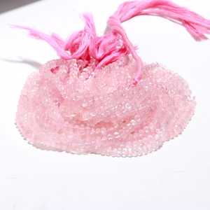 Cuentas redondas lisas de cuarzo rosa natural de 5 mm, hilo de cuentas de cuarzo rosa sueltas para pulsera, collar, precio de fabricante - Product Image 3
